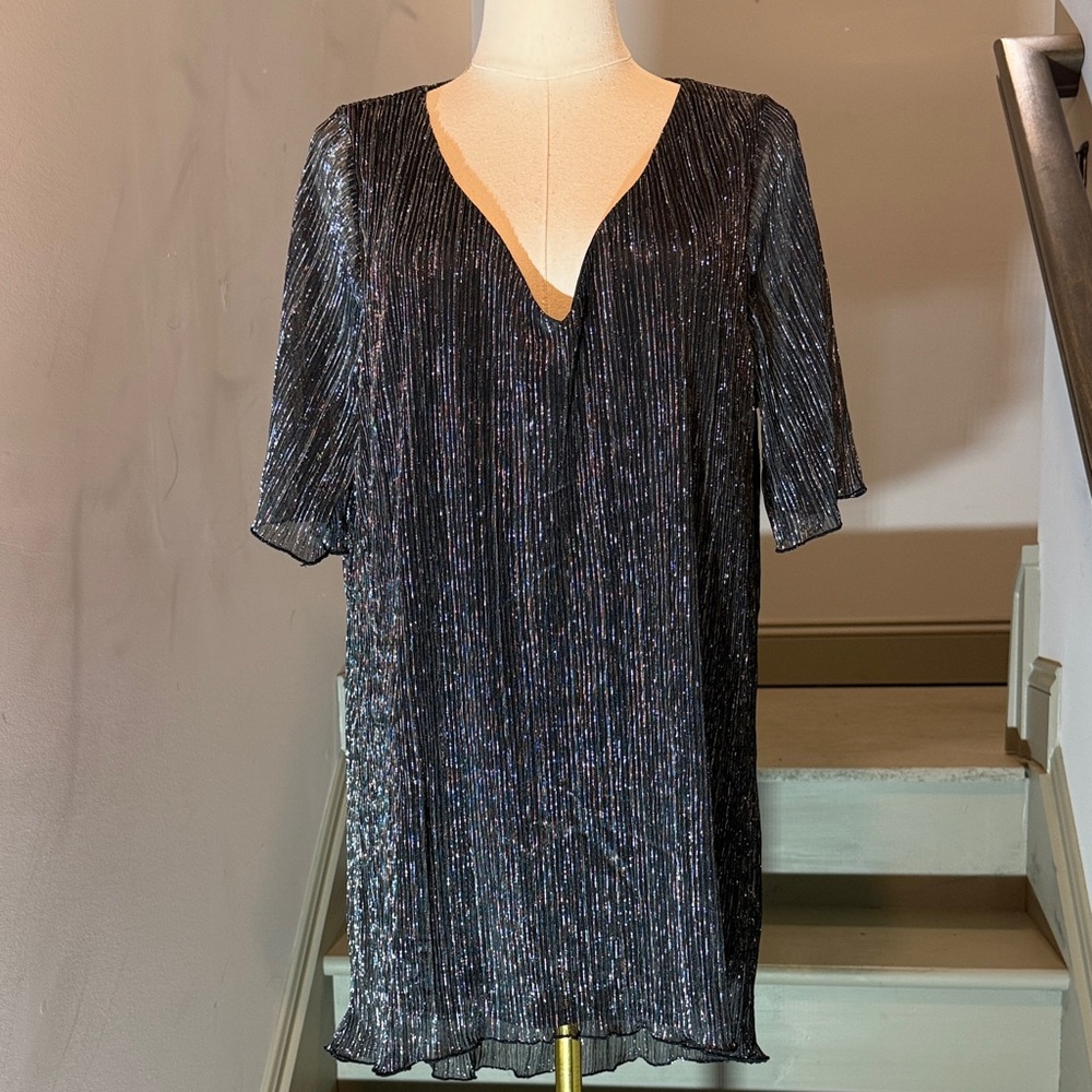 Black and Silver Shimmer Top